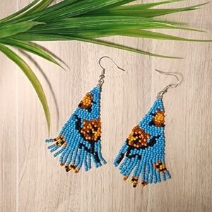 Unique Boho Chic Beaded Earrings ~ New